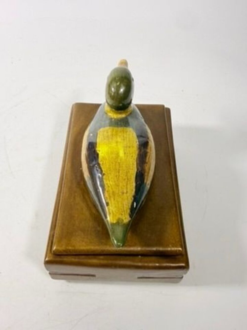 Trinket Cigar Box Duck Vintage Ceramic Hand Painted Mold Desk Dresser Accessorie - Picture 9 of 13